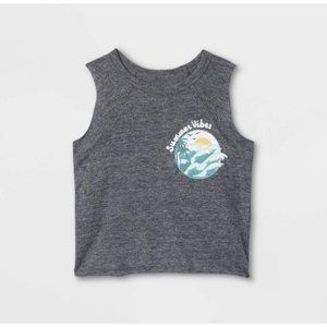 Grayson Mini Toddler Girls' Waves Tank Top Heather Gray NEW
